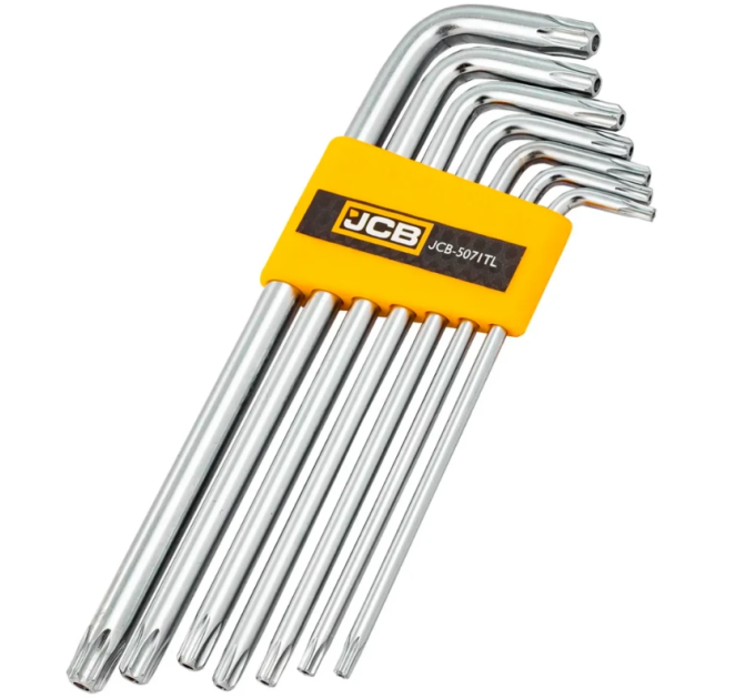 Haбіp Г-подіб. ключів подовжених з отвором TORX 7 пр. (T10H-T40H) JCB Tools JCB-5071TL