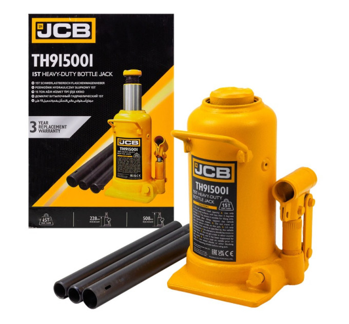Домкрат пляшковий (228-508 мм) 15т JCB Tools JCB-TH915001