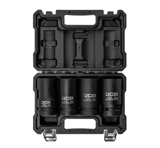 Набір головок ударних глибоких 4 од. 1'' (6-гр.) (27, 32, 33, 36 мм) JCB Tools JCB-8041-5MPB