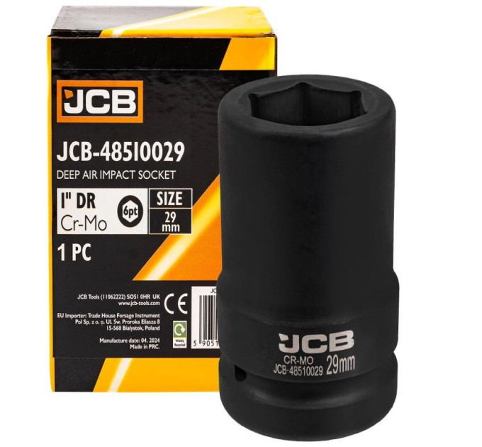 Головка торцева ударна глибока 1" 29 мм (6-гр.) JCB Tools JCB-48510029