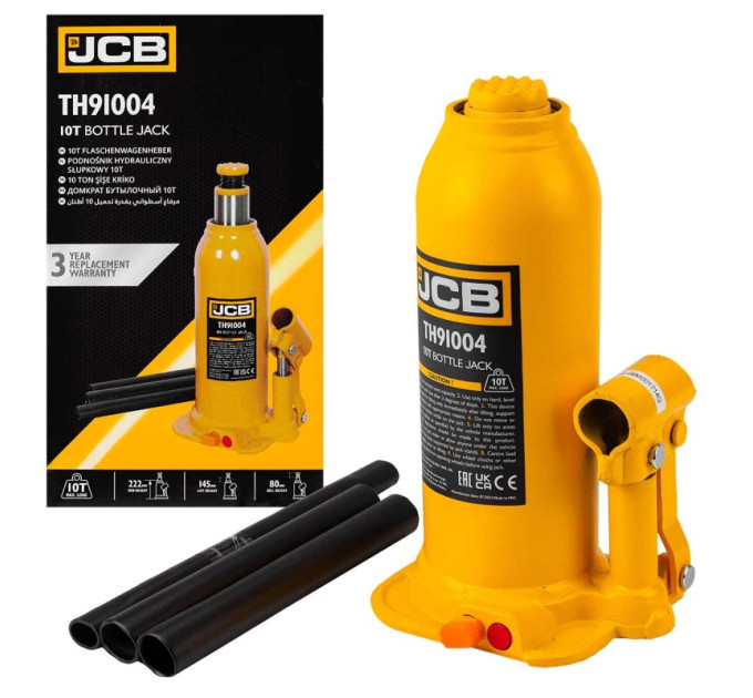 Домкрат пляшковий (222-450 мм) 10т JCB Tools JCB-TH91004