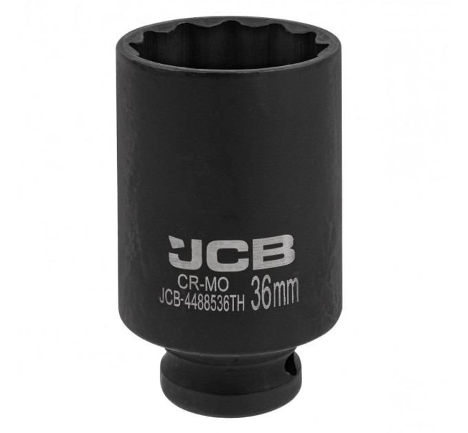 Гoлoвкa тopцeвa удapнa глибока тонкостінна 1/2” 36 мм (12-гранна) JCB Tools JCB-4488536TH