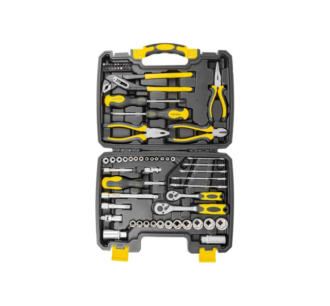 Набір інструменту комбінований 65 пр. 1/4", 3/8" (6-гр.) (4-24 мм) FORCEKRAFT FK-3651