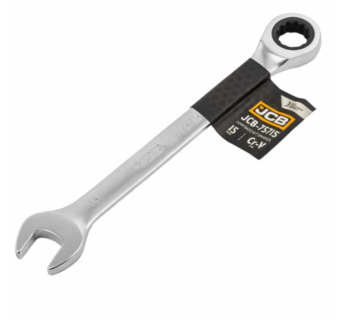 Ключ гайковий з тріскачкою 15 мм JCB Tools JCB-75715