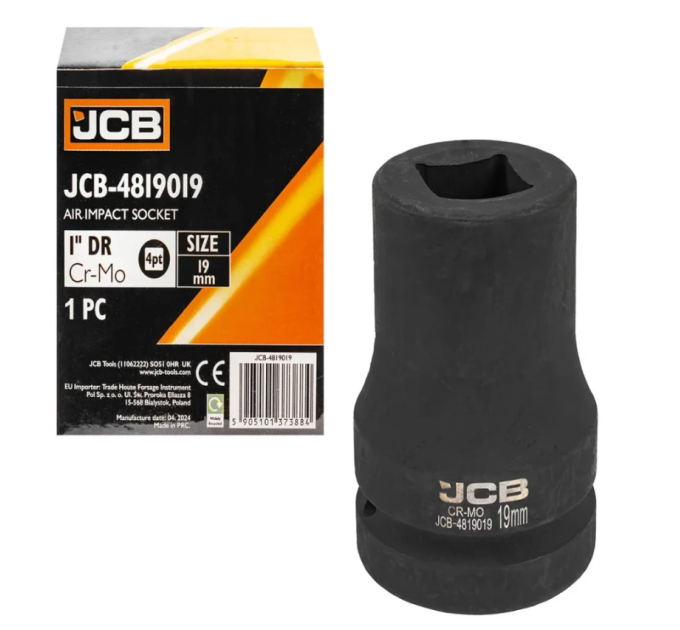 Головка торцева ударна для футорки 1" 19 мм (4-гр.) JCB Tools JCB-4819019