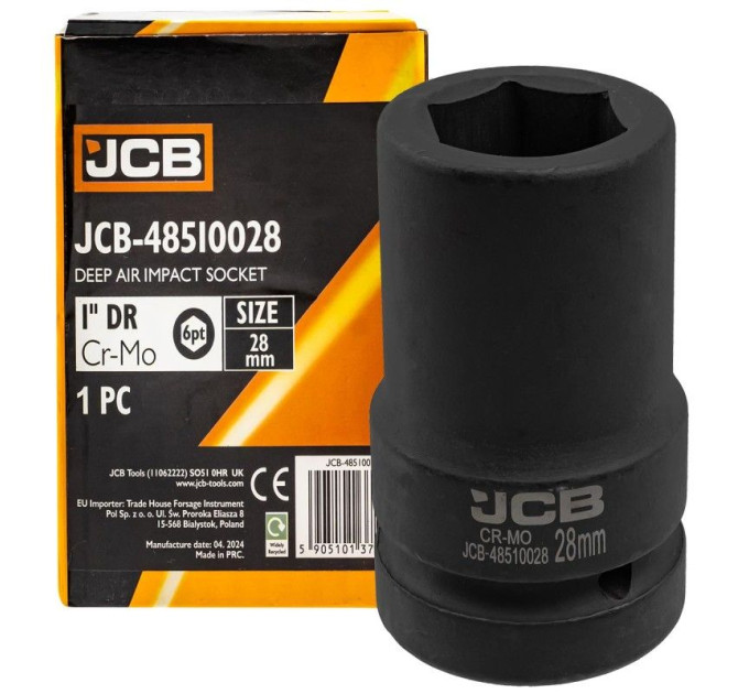Головка торцева ударна глибока 1" 28 мм (6-гр.) JCB Tools JCB-48510028