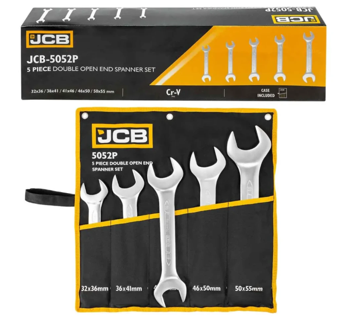 Набір ріжкових ключів в чохлі 5 пр. (32-55 мм) JCB Tools JCB-5052P