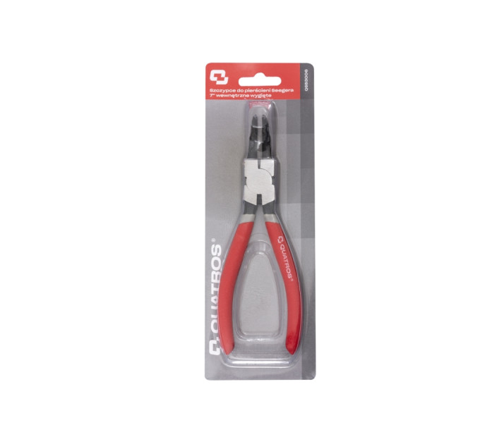 Кліщі для стопорних кілець 7" внутрішні зігнуті QUATROS QS53006