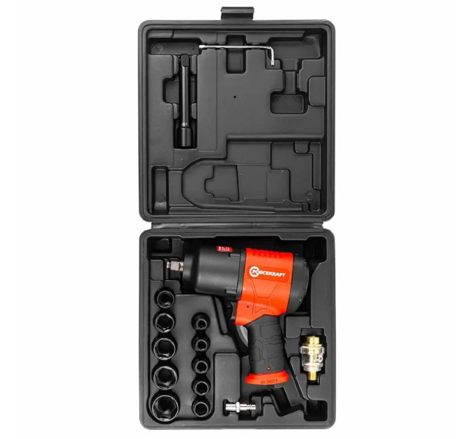 Гайковерт пневматичний ударний 1/2" 720 Нм (з комплектом головок) FORCEKRAFT FK-RT-5270K