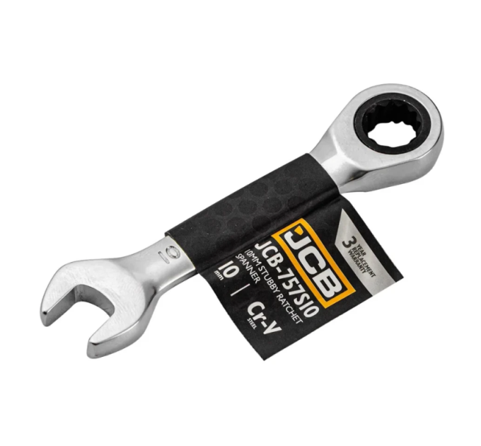 Ключ гайковий короткий з тріскачкою 10 мм JCB Tools JCB-757S10