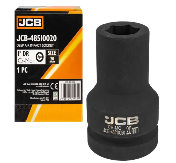 Головка торцева ударна глибока 1" 20 мм (6-гр.) JCB Tools JCB-48510020