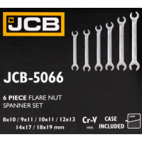 Набір розрізних ключів в чохлі 6 пр. JCB Tools JCB-5066