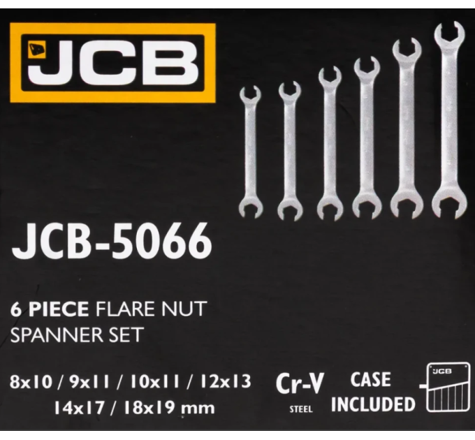 Набір розрізних ключів в чохлі 6 пр. JCB Tools JCB-5066