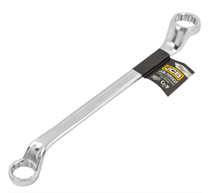 Ключ накидний відігнутий на 75 градусів 24х27 мм JCB Tools JCB-7592427