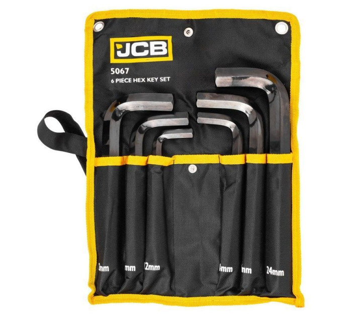 Haбіp Г-подіб. ключів HEX 6 пр. (12-24 мм) в чохлі JCB Tools JCB-5067