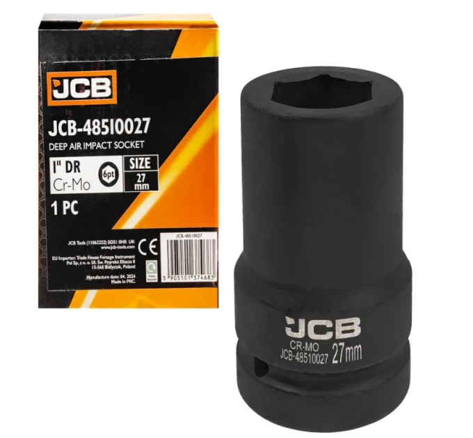 Головка торцева ударна глибока 1" 27 мм (6-гр.) JCB Tools JCB-48510027