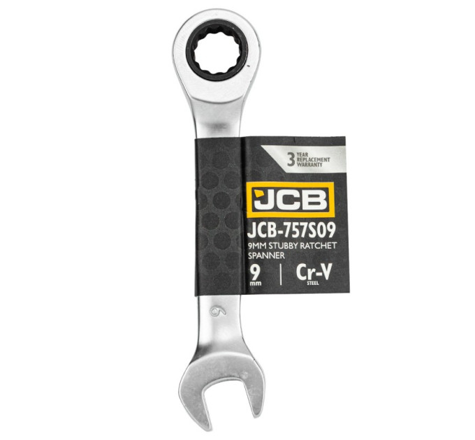 Ключ гайковий короткий з тріскачкою 9 мм JCB Tools JCB-757S09