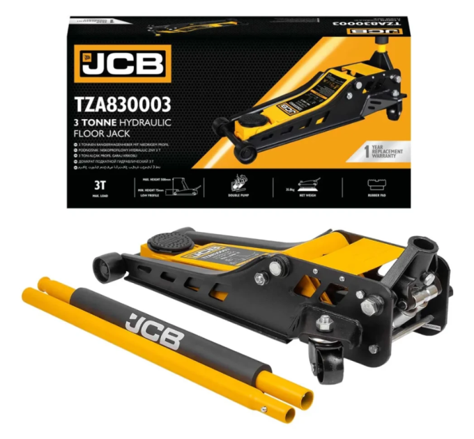 Домкрат підктаний гідравлічний низькопрофільний (75-508 мм ) 3т JCB Tools JCB-TZA830003
