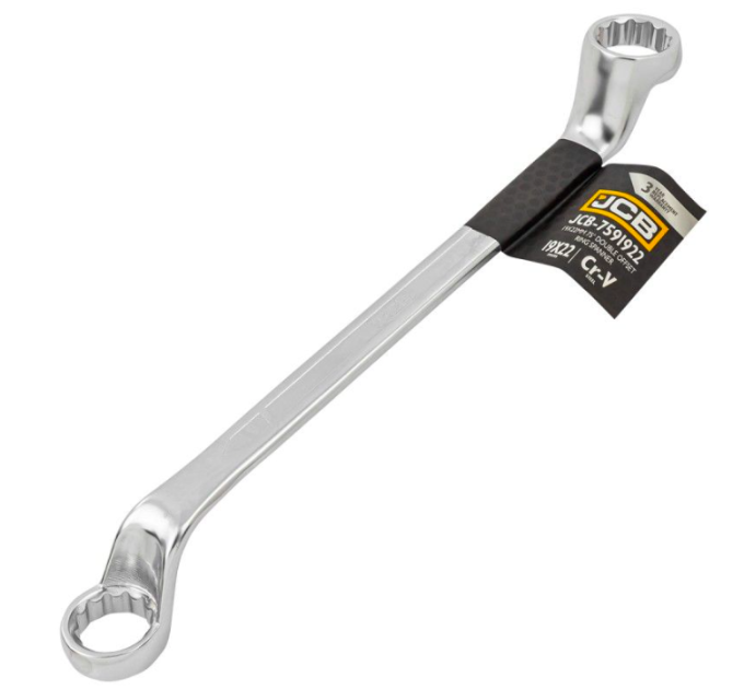 Ключ накидний відігнутий на 75 градусів 19х22 мм JCB Tools JCB-7591922