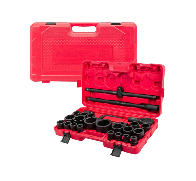 Набір інструментів ударних 26 пр. 3/4", 1" (6-гр.) FORCEKRAFT FK-68262-5MPB