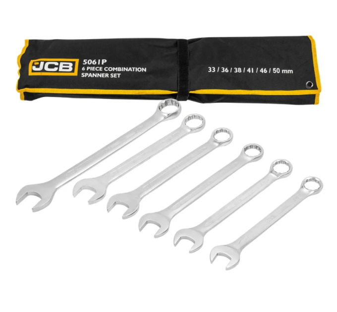 Набір ключів ріжково-накидних в чохлі 6 пр. (33-50 мм) JCB Tools JCB-5061P