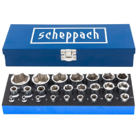 Набір головок в металевому кейсі 25 пр. 1/2'', 1/4'' (6-гр.) Scheppach SCH-50121G
