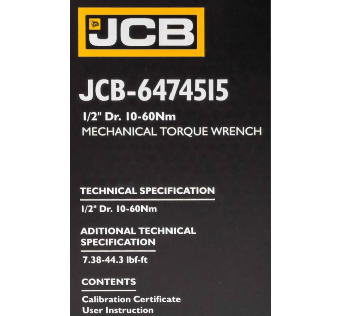 Динамометричний ключ 1/2" (10-60 Нм) JCB Tools JCB-6474515