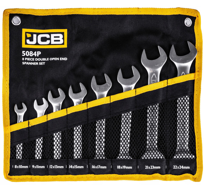 Набір ріжкових ключів в чохлі 8 пр. (8-24 мм) JCB Tools JCB-5084P