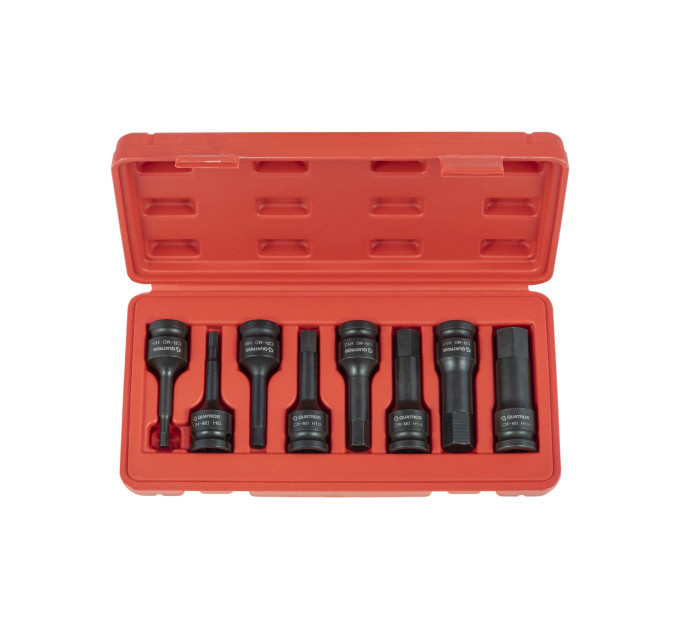 Набір ударних головок-біт HEX 1/2" (8 предм.) QUATROS QS50008
