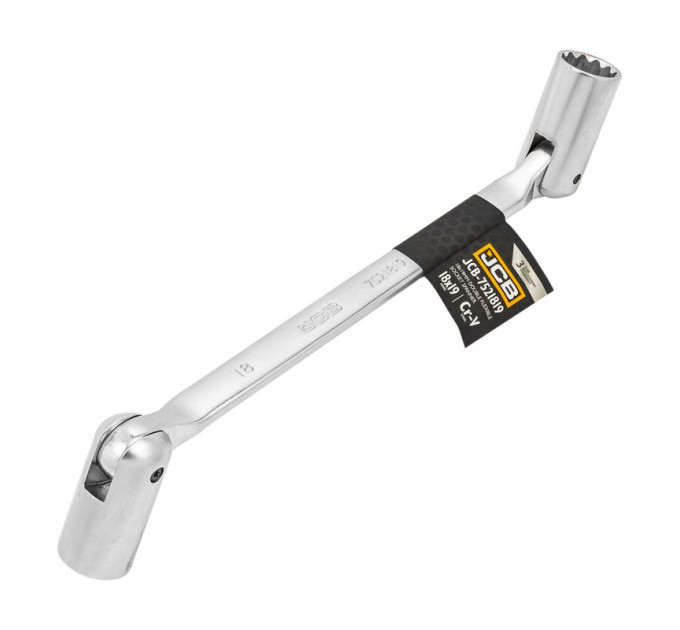 Ключ торцевий двосторонній з шарніром 18х19 мм JCB Tools JCB-7521819