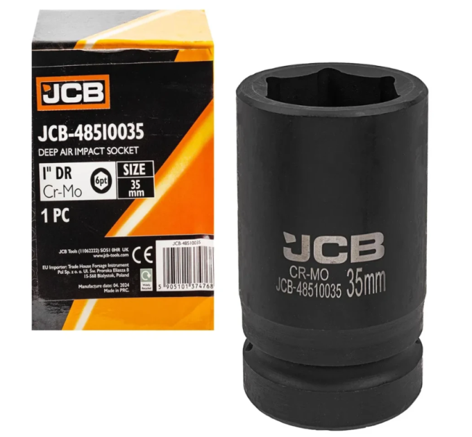 Головка торцева ударна глибока 1" 35 мм (6-гр.) JCB Tools JCB-48510035