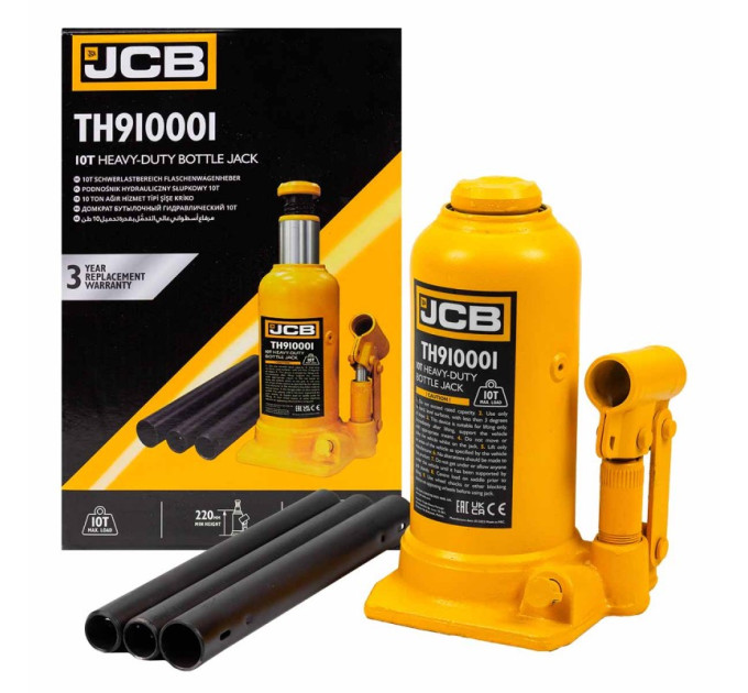 Домкрат пляшковий (220-488 мм) 10т JCB Tools JCB-TH910001
