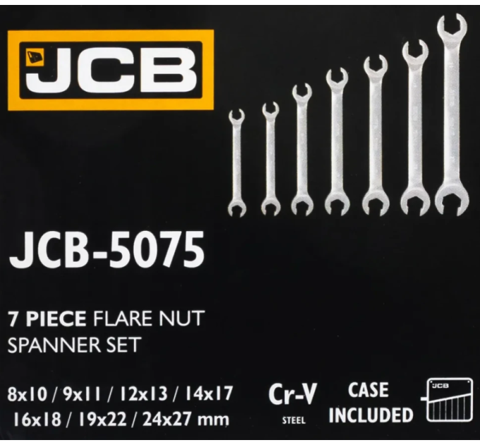 Набір розрізних ключів в чохлі 7 пр. JCB Tools JCB-5075