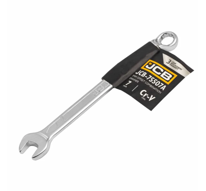 Ключ ріжково-накидний 7 мм відігнутий на 75 градусів JCB Tools JCB-75507A