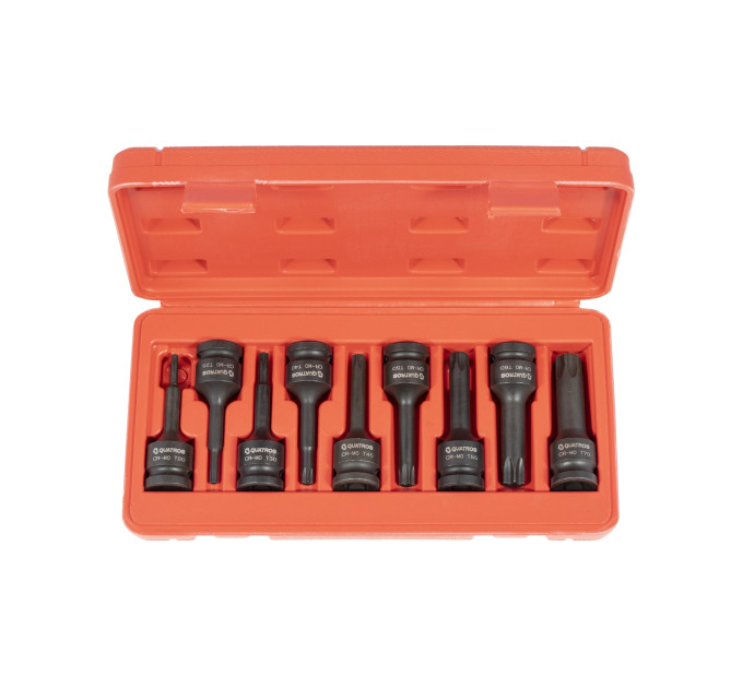 Набір ударних головок-біт TORX 1/2" (9 предм.) QUATROS QS50009