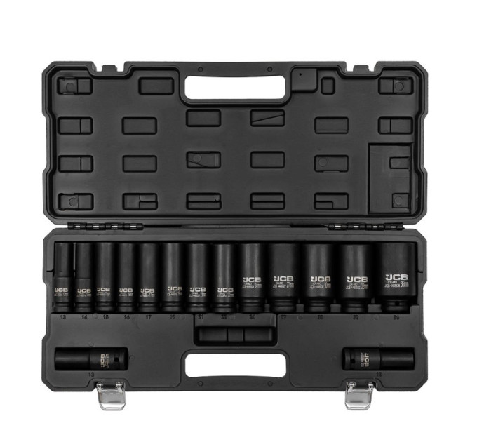 Набір головок ударних глибоких 15 од. 1/2" (12-гр.) JCB Tools JCB-4166D-9MPB