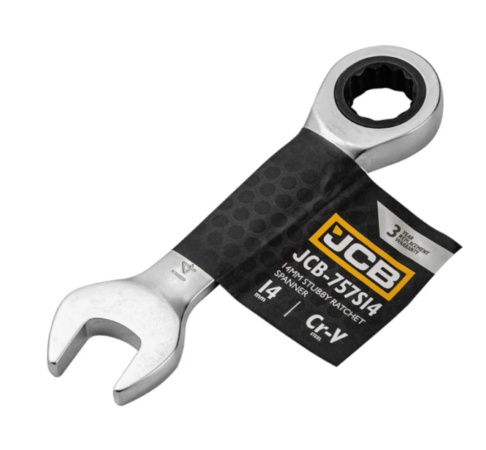 Ключ гайковий короткий з тріскачкою 14 мм JCB Tools JCB-757S14