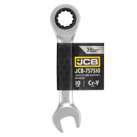 Ключ гайковий короткий з тріскачкою 10 мм JCB Tools JCB-757S10