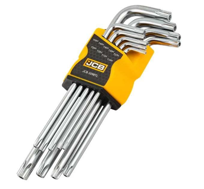 Haбіp Г-подіб. ключів подовжених з отвором TORX 9 пр. (T10H-T50H) JCB Tools JCB-5098TL