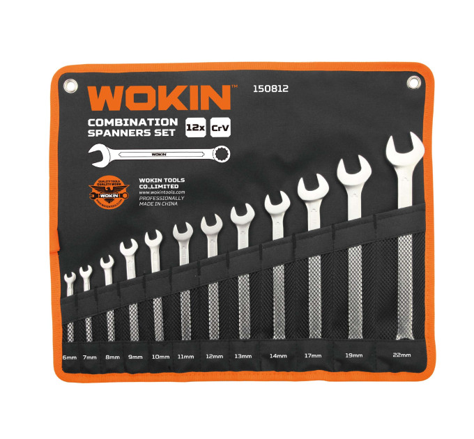 Набір комбінованих ключів 12 пр. в чохлі WOKIN WK-150812