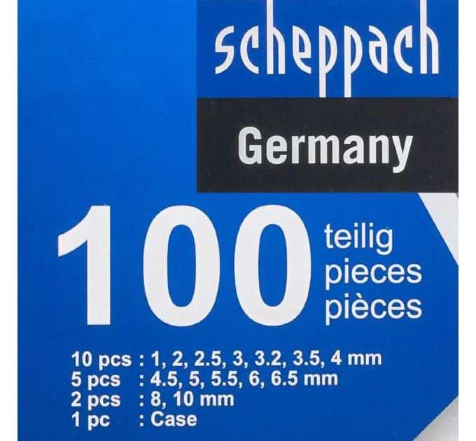Набір свердл по металу (HSS) 100 пр. Scheppach SCH-924U100