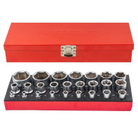 Набір головок в металевому кейсі 25 пр. 1/2'', 1/4'' (6-гр.) FORCEKRAFT FK-50121G