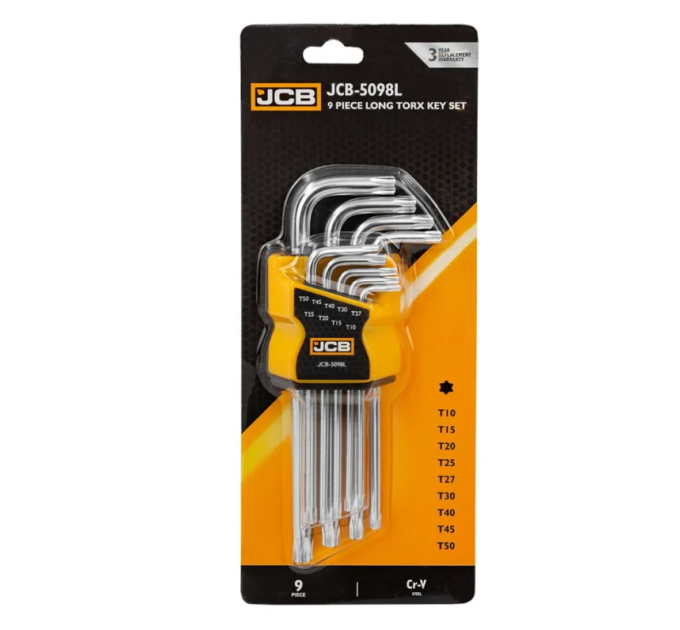 Haбіp Г-подіб. ключів подовжених TORX 9 пр. (T10-T50) JCB Tools JCB-5098L