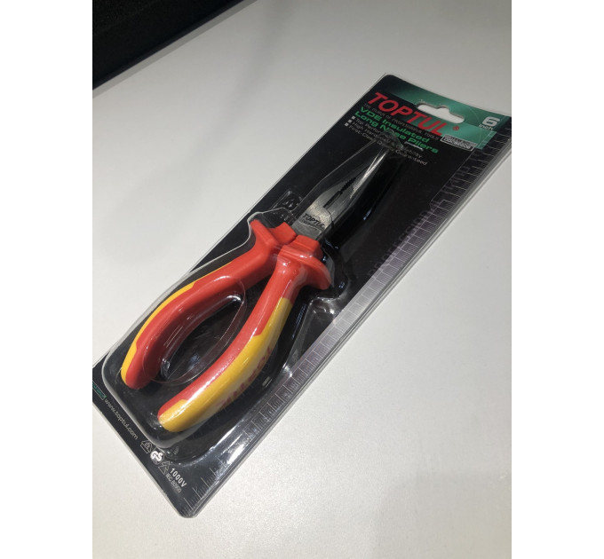 Плоскогубцы диэлектрические удлиненные 6" 1000V VDE TOPTUL DGCB2206