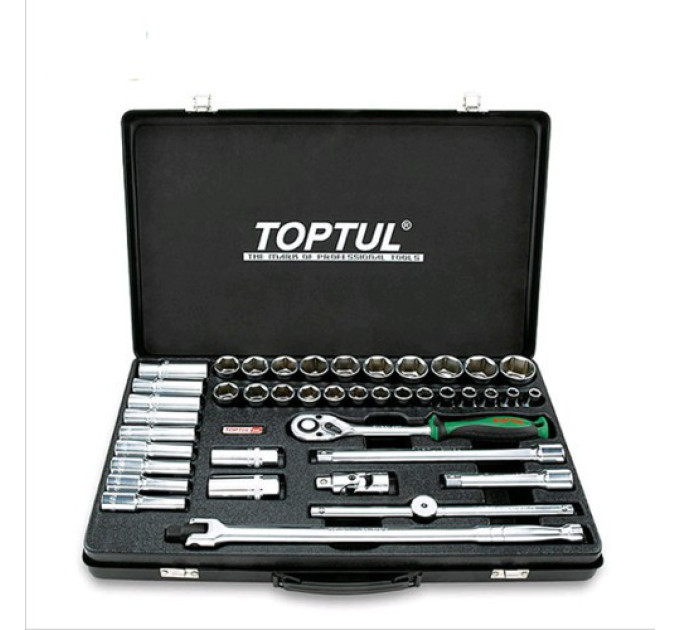 Комбинированный набор инструментов TOPTUL 1/2" 41 ед. (короткие+длинные головки) GCAD4102