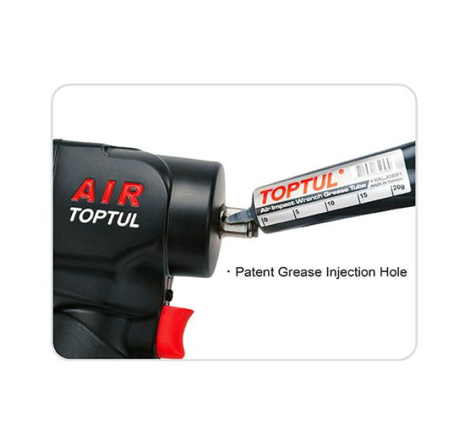 Пневмогайковерт 1/2" 900 Nm 10000об/мин 1,37кг супер-короткий Super Duty TOPTUL KAAQ1665