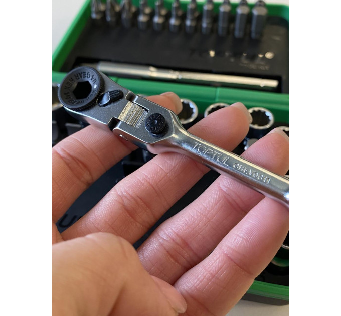 Трещотка мини 1/4" с шарниром TOPTUL 60 зубцов (исп. с FTDF0810) CHEV0811