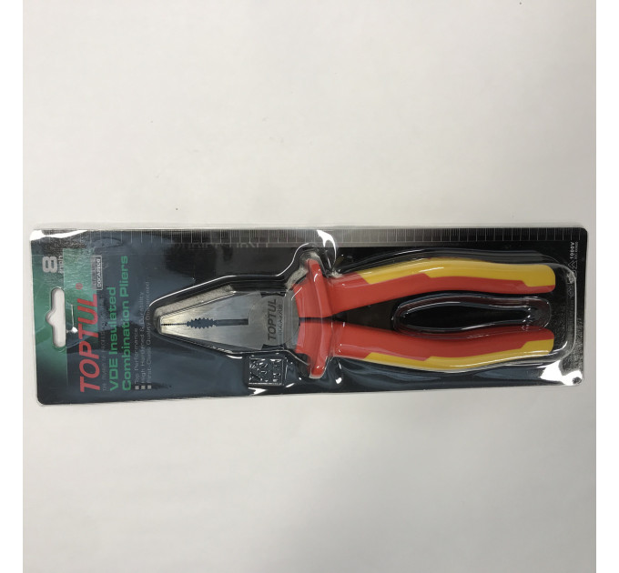 Плоскогубцы с изолированными ручками (пассатижи) 8" 1000V VDE TOPTUL DGCA2208