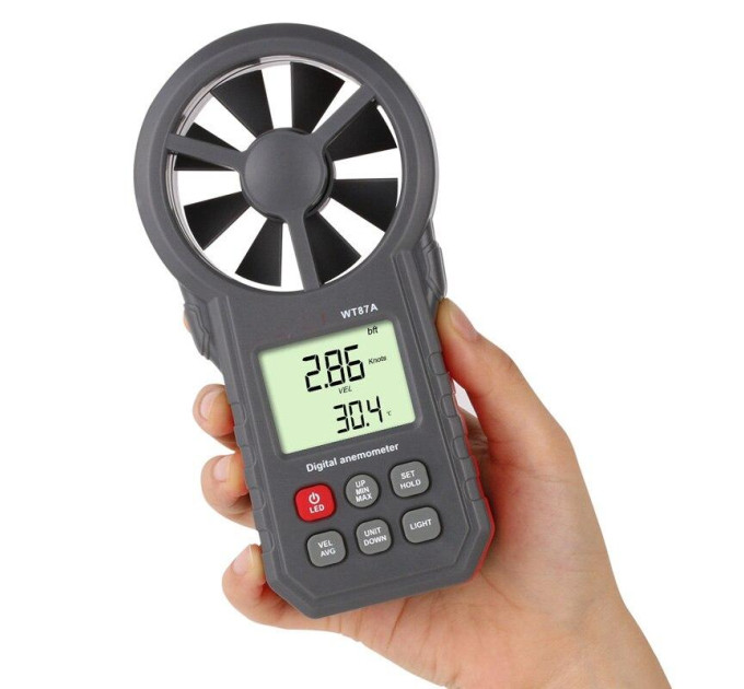 Анемометр крыльчатый 0,3-30м/с, -10-45°C WINTACT WT87A