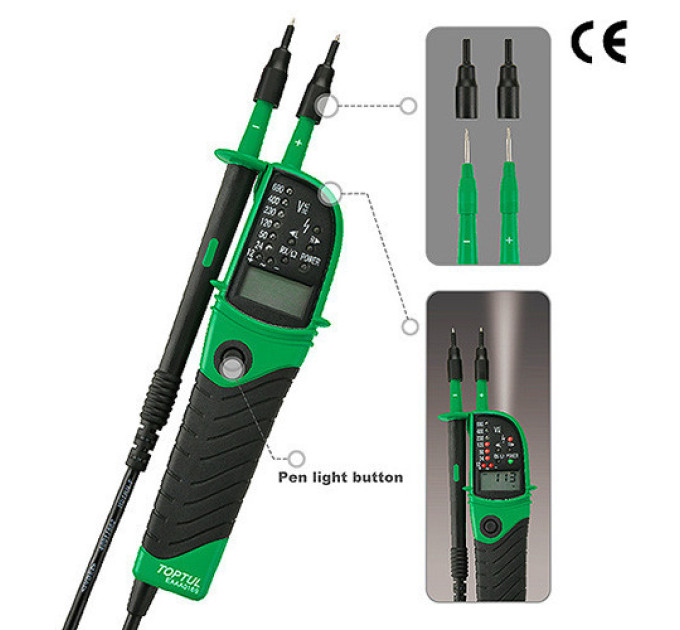 Тестер автомобильный универсальный TOPTUL с цифровым дисплеем 12~690V AC/DC EAAA0169